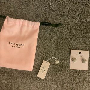 Kate Spade Heart necklace/ earrings🤍